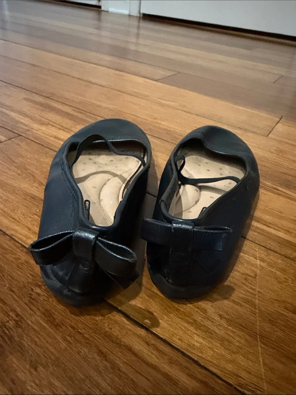 wonder nation Black Girls Ballet Flats with Elastic Strap size 12
